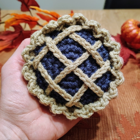 Handmade Crochet Pumpkin, Lemon, Key Lime, Blueberry, OR Cherry Pie 🥧 - Picture 6 of 7